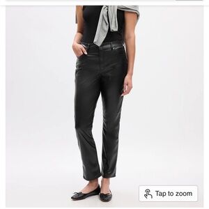 GAP vegan leather Black High-Rise Pants (vintage slim)